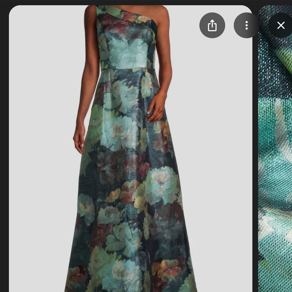 Aidan Mattox One-Shoulder Floral Ball Gown